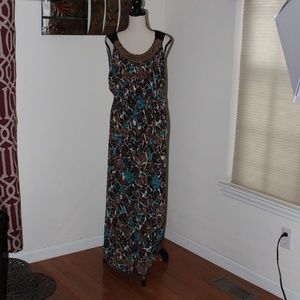 Jaclyn Smith, maxi beaded neckline dress